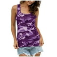 thumbnail image 1 of Womens Tank Tops 1PC Set Camouflage O Neck Wild Fashion Workout Tops for Women, 1 of 4