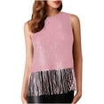 thumbnail image 1 of Womens Tank Tops 1PC Set Sparkly Fringe Sleeveless Crewneck Sequin Tassel Club Outfit Going Out Tops for Women, 1 of 4