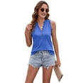 thumbnail image 1 of Womens Tank Tops 2025 Loose Button Down V Neck Flowy Summer Tops Basic Beach Vacation Outfits Cobalt Blue S, 1 of 6
