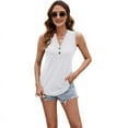thumbnail image 1 of Womens Tank Tops 2025 Loose Button Down V Neck Flowy Summer Tops Basic Beach Vacation Outfits White XL, 1 of 6