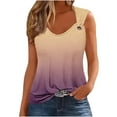 thumbnail image 1 of Womens Tank Tops 2025 Summer T Shirts Round Neck Sleeveless Casual Loose Blouses Gradient Tops Wide Strap Tank Tops for Lady Purple M, 1 of 5