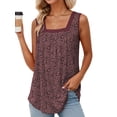 thumbnail image 1 of NISVIYA Womens Tank Tops Trendy Sleeveless Shirts Casual Square Neck Tunics Mauve Leopard Printed S, 1 of 7
