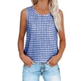 thumbnail image 1 of Womens Tank Tops 2026 Helii Casual Summer Dressy Boho Lightweight Plaid Sweater Vest Trendy Beach Vacation Clothes Go Out Outfit S-XXXXXL Blue, 1 of 5