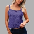 thumbnail image 1 of Womens Tank Tops 2026 Lace Square Neck Spaghetti Straps Camis Solid Color Ribbed Sleeveless Casual Basic Undershirt, 1 of 8