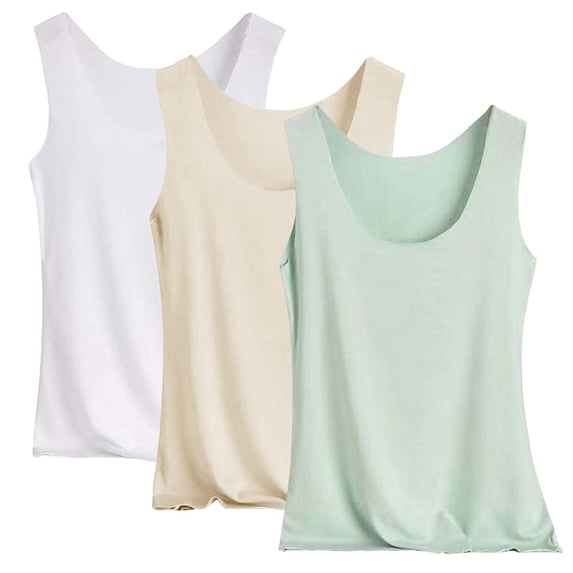 Womens Tank Tops 3-Pack Soft Sleeveless Base Layer Casual Top