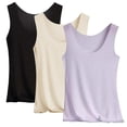 thumbnail image 1 of Womens Tank Tops 3-Pack Soft Sleeveless Base Layer Casual Summer Top, 1 of 2