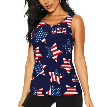 Womens Tank Tops - American Stars1 Athletic Workout Tank Tops for Woman, Sleeveless Dry-Fit Running Yoga Shirts