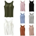 thumbnail image 1 of Womens Tank Tops With Built In Bra 2025 Summer Casual Crew Neck Sleeveless Cotton Padded Workout Tops Solid Color Breathable Casual Sports Tees Army Green L, 1 of 5