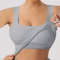 thumbnail image 1 of Womens Tank Tops Built-in Bra Padded Camisole Basic Workout Yoga Workout Top Undershirt Gray XL, 1 of 6