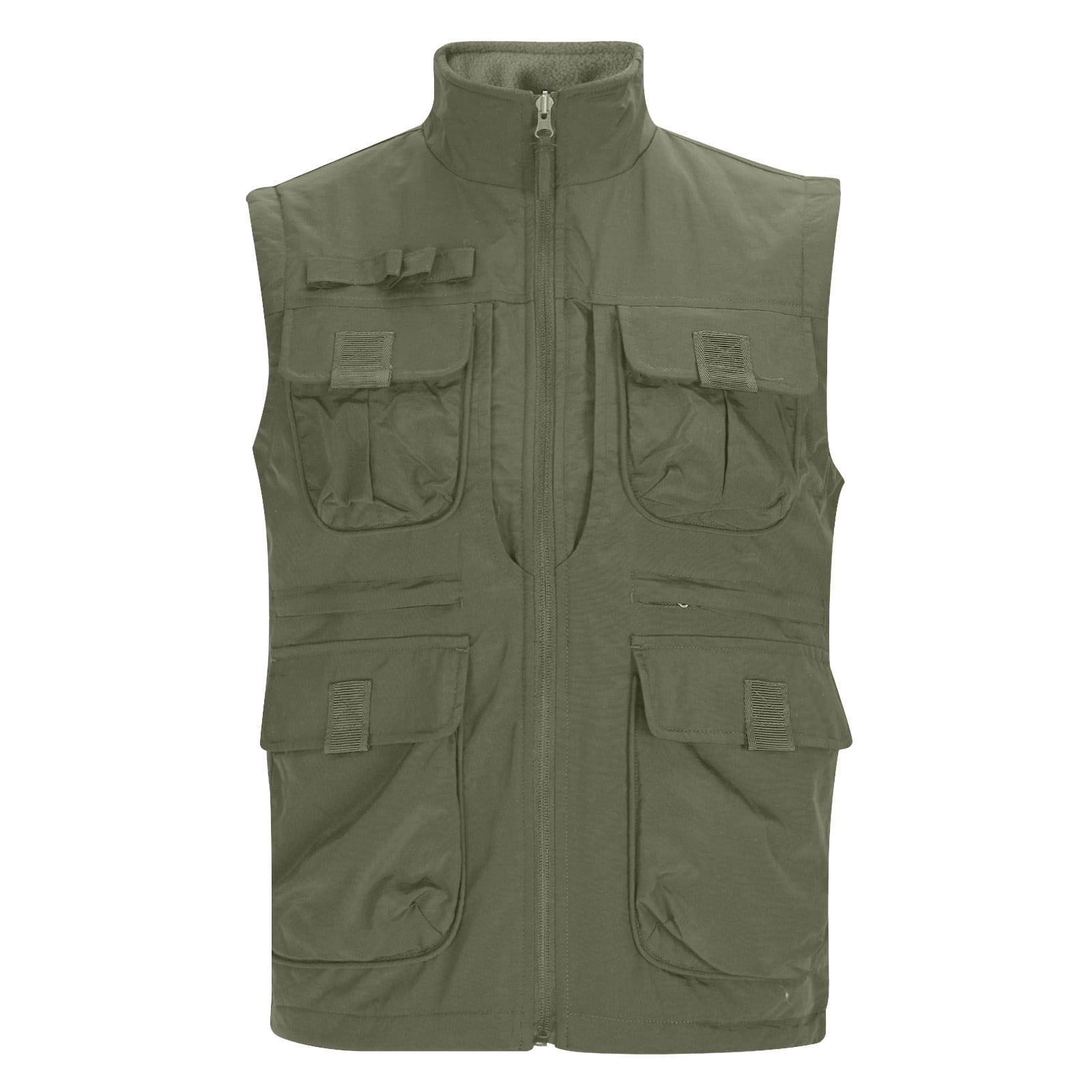 Womens Tank Tops- Cargo Vest for Women Casual Sleeveless Lightweight Outdoor Fishing Safari Travel Photo Vest with Multi Pockets Green XXXL