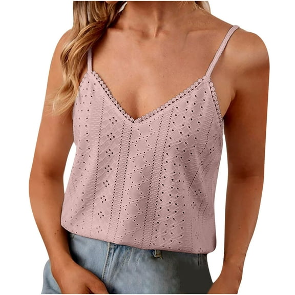 Womens Tank Tops Casual Flowy Adjustable Spaghetti Strap Summer Tops Sleeveless V Neck Cami Shirts Loose Tunic Camisoles