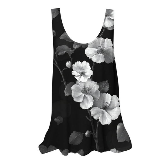 Womens Tank Tops Women Crewneck Tank Tops Dressy Sleeveless Tank Top Floral Print Tank Tops Flowy Loose Fit Tank Tops