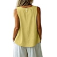 thumbnail image 1 of Womens Tank Tops Cotton Linen Casual Sleeveless Vest Summer Loose Comfy Camisole Yellow Tank Tops for Women, 1 of 9