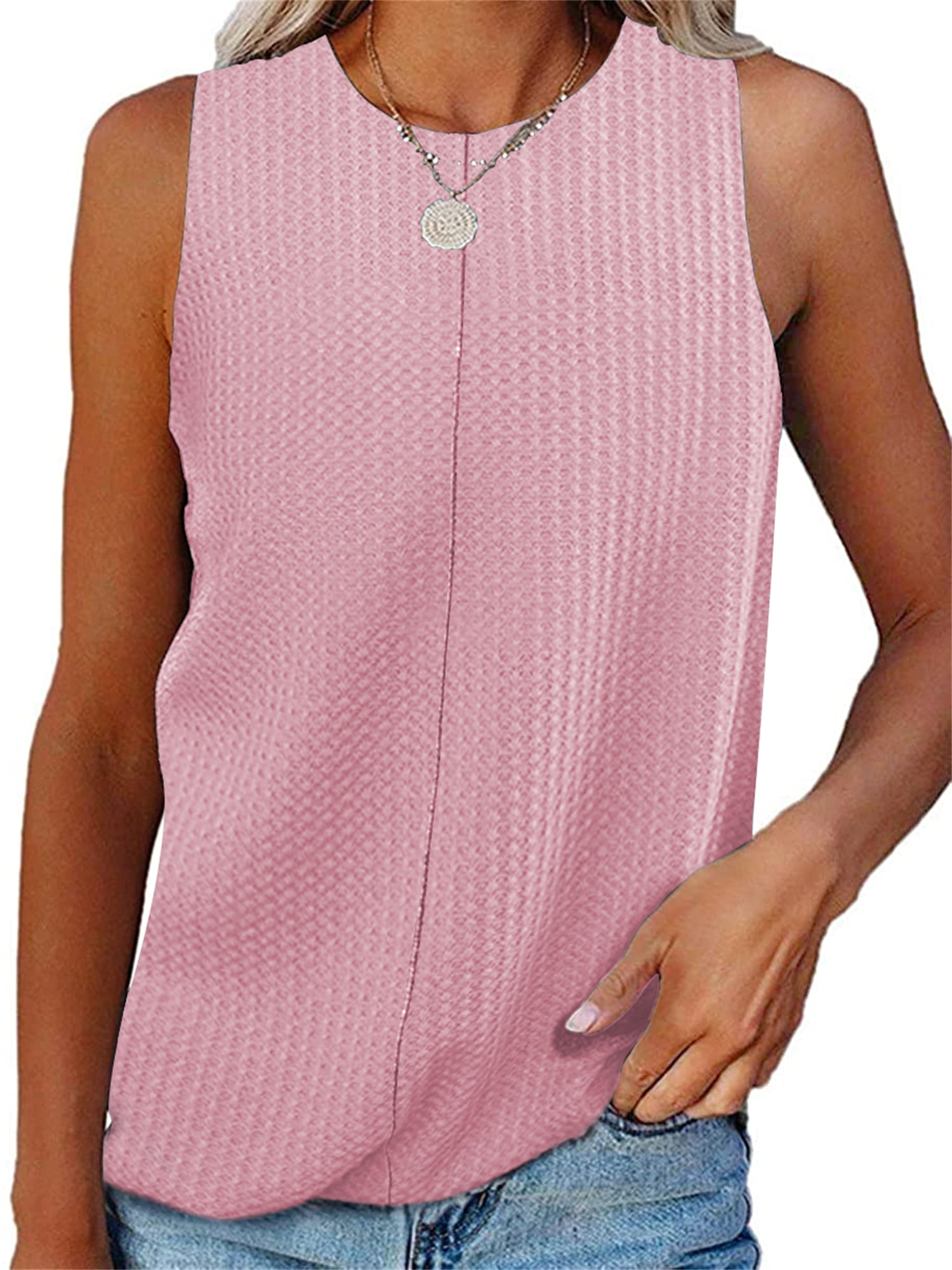 Womens Sleeveless Cotton Tee Shirts