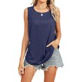 thumbnail image 1 of Womens Tank Tops Summer Crewneck Casual Pleated Sleeveless Shirts Comfy Flowy Loose Solid Color Tops, 1 of 5