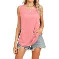 thumbnail image 1 of Womens Tank Tops Summer Crewneck Casual Pleated Sleeveless Shirts Comfy Flowy Loose Solid Color Tops, 1 of 5