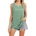 thumbnail image 1 of Womens Tank Tops Summer Crewneck Casual Pleated Sleeveless Shirts Comfy Flowy Loose Solid Color Tops, 1 of 5