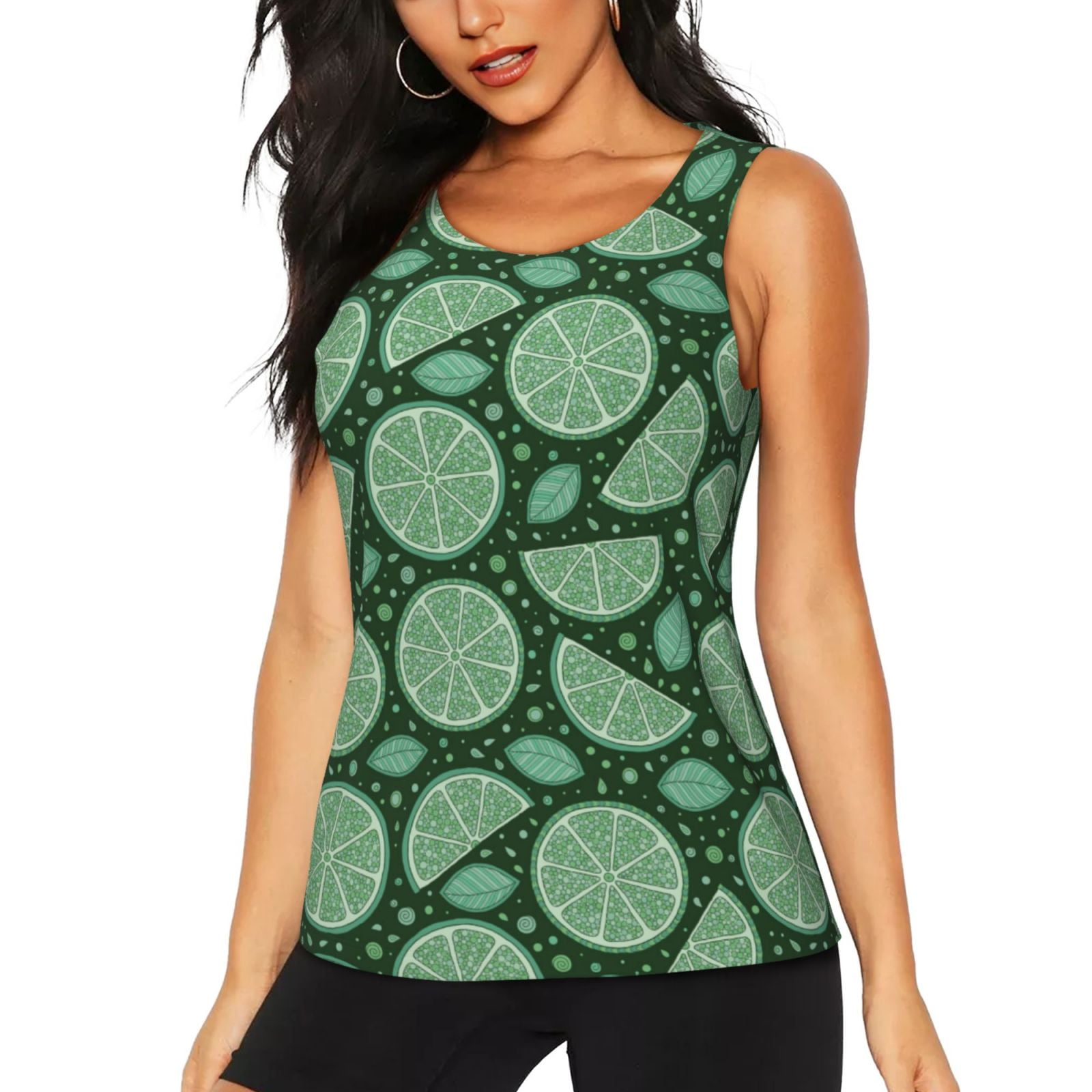 Womens Tank Tops, Cute Lime Green Athletic Workout Tank Tops For Woman ...