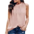 thumbnail image 1 of Womens Tank Tops Dressy Casual Dot Blouses for Women Fashion 2025 Sleeveless Shirts Cute Tops Solid Color Pink,S, 1 of 6