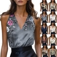 thumbnail image 1 of Womens Tank Tops Elegant Satin Camisole with A Deep V-Necklin And Delicate Spaghetti Straps for Layering or Evening Wear Summer Sleeveless Tops, 1 of 6