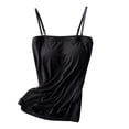 thumbnail image 1 of Womens Tank Tops Flat Collar Thin Sling Camisole With Built In Padded Womens Tops for Simple Daily Undergarment, 1 of 5