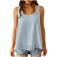 thumbnail image 1 of Womens Tank Tops Flowy Sleeveless Crew Neck T-Shirt Summer Casual Strap Lace Camisole Shirts, 1 of 8