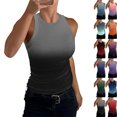 thumbnail image 1 of Womens Tank Tops High Neck Sleeveless Ribbed Tank Casual Basic Thick Strap Slim Fitted Racerback Shirts 2026 Gray XL, 1 of 5