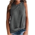 thumbnail image 1 of Womens Tank Tops Knot Front Sleeveless Tunic Shirts Knit Summer Fashion Soft Casual Trendy Vacation Outfits, 1 of 6