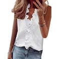 thumbnail image 1 of Womens Tank Tops Ladies Summer Dressy Sleeveless Business Casual Blouses Office Work Shirts White XL, 1 of 5