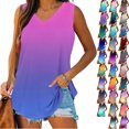 thumbnail image 1 of Womens Tank Tops Loose Casual Summer Gradient Sleeveless Tops Crew Neck Basic Sleeveless Shirts Trendy Womens Print Flowy Basic Shirt, 1 of 8
