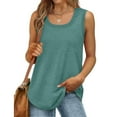 thumbnail image 1 of Womens Tank Tops Loose Fit Sevevn Summer Women Solid Color Round Neck Sleeveless Casual Tank Top, 1 of 9