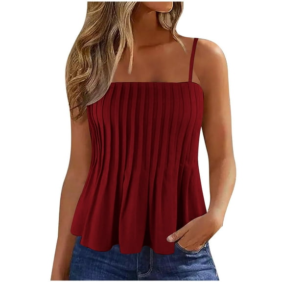 Womens Tank Tops Loose Fit Sevevn Women's Casual Summer Sleeveless Round-Neck Camisoles Fashion Blouse Tank Cami Womens Tank Tops Casual