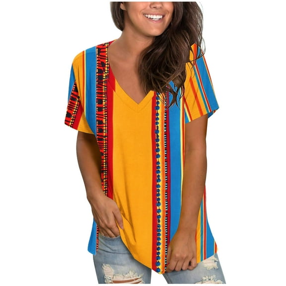 Womens Tank Tops Loose Fit V Neck Summer Tshirts Shirts For Women Xs White Blouses For Women Dressy Short Sleeve Womens T Shirts Casual Boho