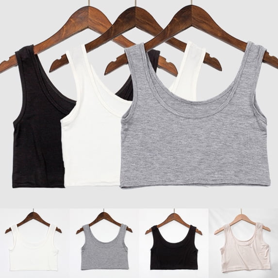 Womens Tank Tops Loose Fit Women Solid Strap Slim Fitness Short Crop Tank Camisoles for Women White M