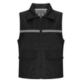 thumbnail image 1 of Womens Tank Tops- Mesh Fishing Vest for Women Breathable Lightweight Sleeveless Lapel Collar Work Hiking Travel Vest with Pockets Black L, 1 of 7
