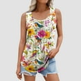 thumbnail image 1 of Womens Tank Tops Oversize Fashion Floral Print Shirts Summer Loose T-shirt Sleeveless Vest Round Neck Loose Casual Blouses Top, 1 of 5