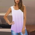 thumbnail image 1 of Womens Tank Tops Plus Size Sleeveless Round-Neck Solid Loose Pullover T-shirt Purple XL, 1 of 5