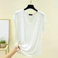 thumbnail image 1 of Womens Tank Tops Plus Size Sleeveless Solid V-neck Summer Top White XL, 1 of 5