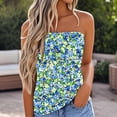 thumbnail image 1 of Womens Tank Tops Plus Size Strapless Sleeveless Printing Bandeau Tank Summer Casual Summer Wear Green XL, 1 of 5