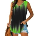 thumbnail image 1 of Womens Tank Tops Plus Size under $5 Sleeveless V-Neck Print Basic Casual Flowy Summer T-Shirt Green M, 1 of 6