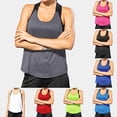 thumbnail image 1 of Womens Tank Tops Racerback Sleeveless Tank Tops for Women Open Back Basic Undershirt Sleeveless Shirts Lightweight Racerback Breathable Tee (Dark Blue,XXL), 1 of 5