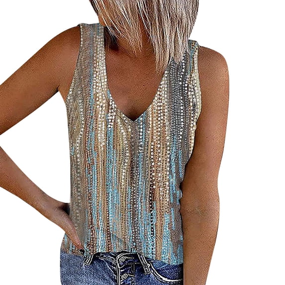 Womens Tank Tops Ribbed Knit Tank Tops Casual Sleeveless Tops V Neck Fitted Shirts Blouse