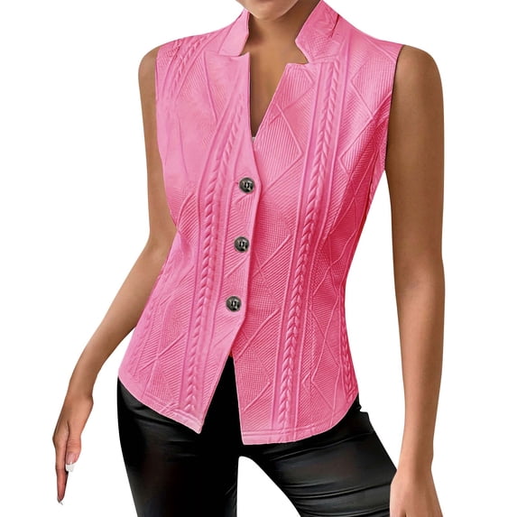 Womens Tank Tops- Sleeveless Blazer Vest for Women Button Down V Neck Tank Top Summer Casual Work Waistcoat Vests