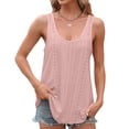 thumbnail image 1 of Womens Tank Tops Sleeveless Eyelet Embroidery Neck Loose Fit Casual Summer Shirt Women Cold Gear Women Compression Long Sleeve Shirt Womens S Jr Fall Fashion Loose Fit Turtle Neck Top for Women Pack, 1 of 3