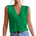 thumbnail image 1 of Womens Tank Tops Sleeveless Layers V Neck Shirts Casual Summer Vest Chiffon Blouses Clothes, 1 of 5