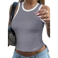 thumbnail image 1 of Womens Tank Tops Sleeveless Ribbed Tank Casual Basic Thick Strap Slim Fitted Racerback Shirts Navy Blue M, 1 of 4