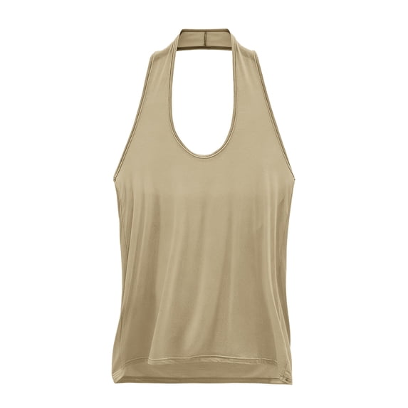 Womens Tank Tops Sleeveless Tops With In Bras Shelf Bra Padded Shirt 2025 Casual Tanks Loose Fit Beige Halter Tops for Women
