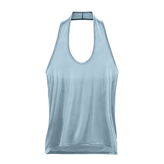 Womens Tank Tops Sleeveless Tops With In Bras Shelf Bra Padded Shirt 2025 Casual Tanks Loose Fit Blue Halter Tops for Women