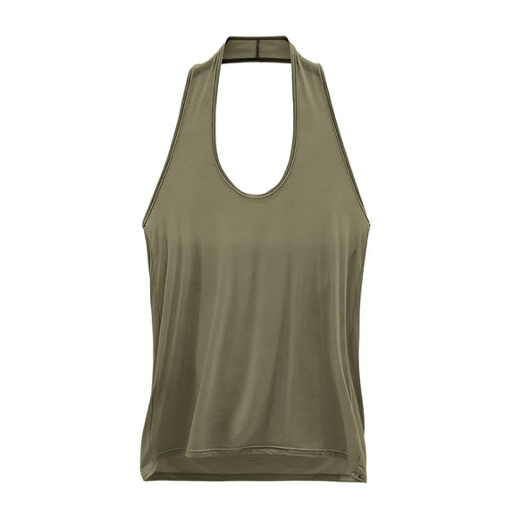 Womens Tank Tops Sleeveless Tops With In Bras Shelf Bra Padded Shirt 2025 Casual Tanks Loose Fit Green Halter Tops for Women