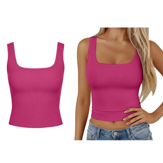 Womens Tank Tops Sleeveless V Neck Fitted Womens Basic Tops Women Summer Outfits Trending Womens Clothes